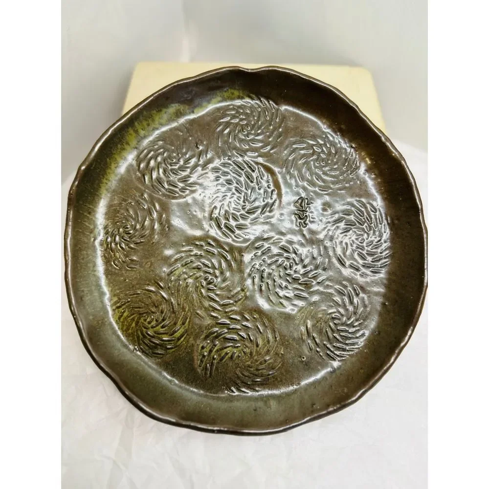 Handmade Grater/Zester Dish Glazed Studio Pottery Garlic Lemon Ginger 9.75